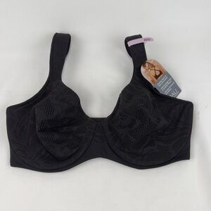 Bali Underwire Full Coverage Smoothing Bra Black Sz 36D NWT
